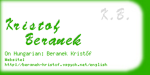 kristof beranek business card